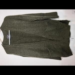 Cozy Olive Green Knit Cardigan with Pockets